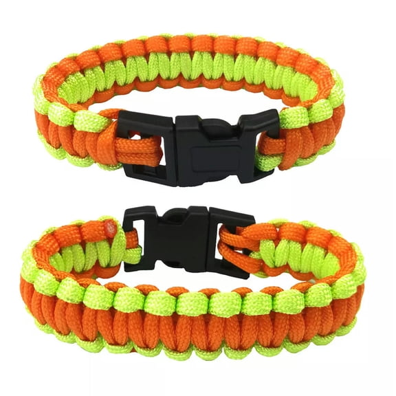 HOOUN New Paracord Parachute Cord Emergency Survival Hiking Bracelet Orange-Green
