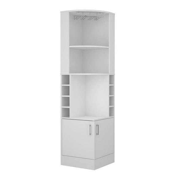 Depot E-Shop Egina Corner Bar Cabinet - White