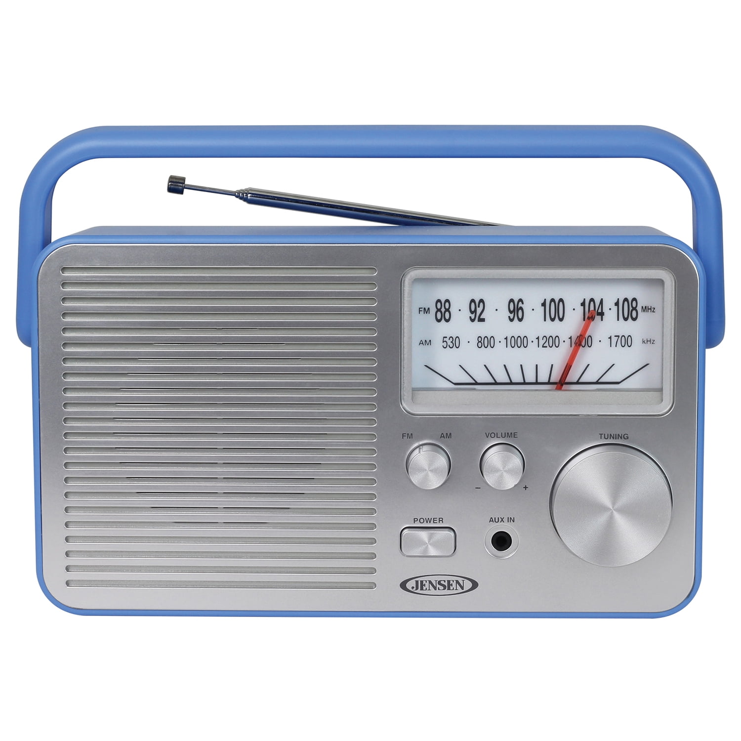 Jensen Portable AM/FM Radio, Blue, MR-750-BL