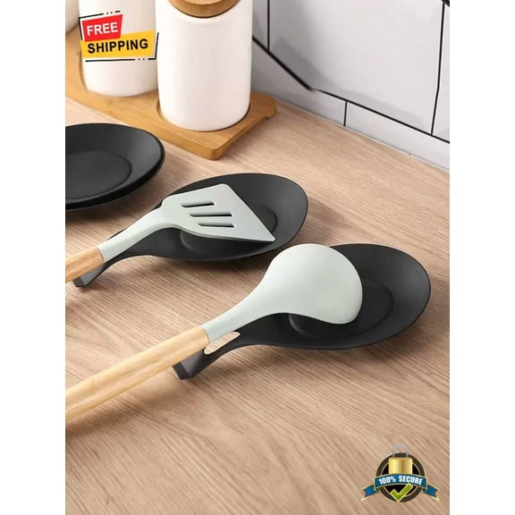 1 Pc Silicone Spoon Rest Mat For Kitchen Utensils, Heat-Resistant Spoon Holder