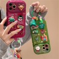 thumbnail image 2 of Korean Cute Cartoon Christmas Elk Pendant Case For iPhone 15 14 13 12 11 Pro Max X XR Santa Claus Keychain Soft Shockproof Cover, 2 of 5