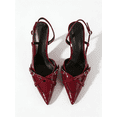 thumbnail image 3 of On feet& in love Women's Slingback Pumps, Croc-Embossed Patent Leather Pointed Toe Heels for Party Office, 3 of 7