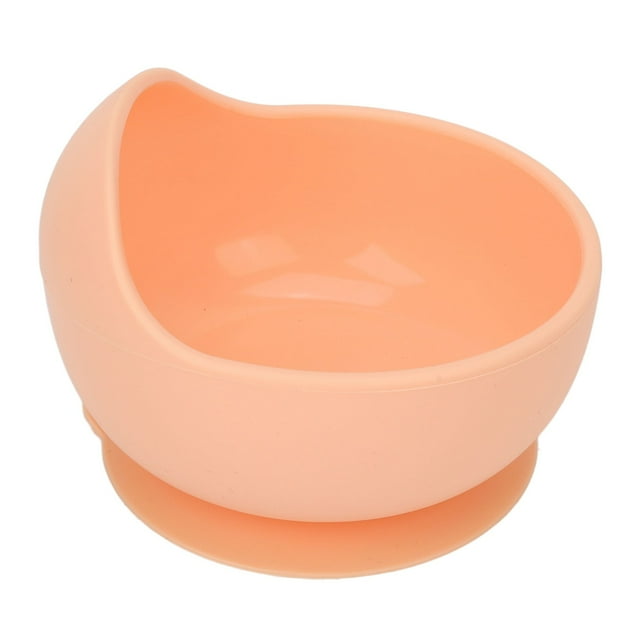 Cuenco de silicona para niños mayores, portátil, seguro y suave, con ventosa, ideal para el hogar y el restaurante, color rosa polvoriento.