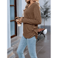 thumbnail image 4 of Womens T Shirts V Neck Long Sleeve Casual Tops Soft Solid Basic Tee Coffee XXL, 4 of 10