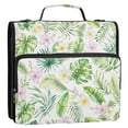 thumbnail image 2 of Haosy 3 Ring Zipper Binder with Shoulder Strap Waterproof Trapper Keeper 2 Inch D-Ring 500 Sheets Capacity, Plumeria Monstera Leaves, 2 of 8