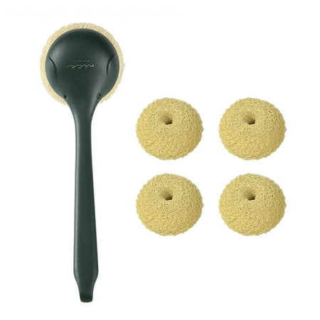 

shuwee Long Handle Pot Brush Dishwashing Brush Kitchen Pot Cleaning Ball Does Not Lose Wire To Oil Household Stove Decontamination Brush Green Long Handle