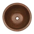 thumbnail image 2 of Premier Copper Products LR17FDB Round Under Counter Hammered Copper Sink - Oil Rubbed Bronze, 2 of 2