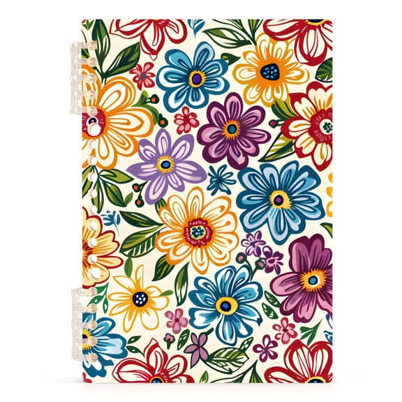 Colorful Flowers Floral Spiral Journal Notebook College Ruled Notebook 8.3" x 5.7" A5 Lined Thick Paper Page