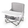 Wewdigi Baby Seat Booster High Chair - Portable Toddler Booster Seat -Lightweight Easy Travel Folding Booster Feeding Chair with Aluminum frame, Safety Belt for Camping/Beach/Lawn Weatherproof (Black)