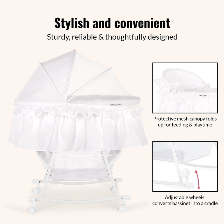 Dream On Me Lacy Portable 2-in-1 Bassinet & Cradle photo 3