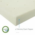 thumbnail image 2 of Lucid 4" Memory Foam Mattress Topper, 2 of 7