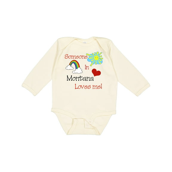 Inktastic Someone in Montana Loves Me Boys or Girls Long Sleeve Baby Bodysuit
