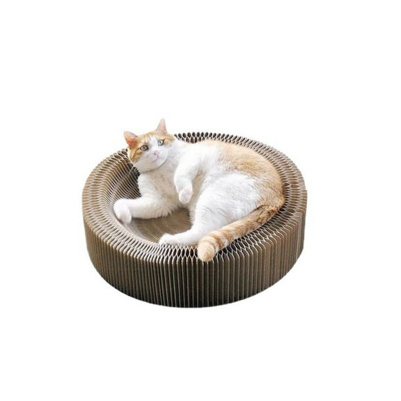 Cat Scratcher Lounge Bed - Collapsible Round Shape for Big cat