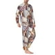 thumbnail image 2 of Balery Sea Shells Pijama para Hombre de Dos Piezas con Manga Larga, Conjunto de Dormir y Descanso Suave con Bolsillos-Medium, 2 of 7