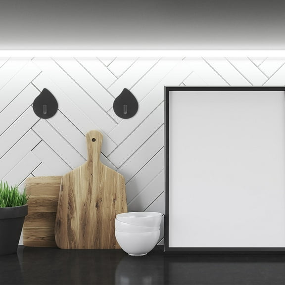 Worgeous Stylish Black Adhesive Hooks for Home Use Waterproof RustResistant 304 Stainless Steel 4 Pieces