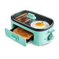 thumbnail image 1 of greenLife 3-in-1 Breakfast Maker Station, Healthy ceramic Nonstick Dual griddles for Eggs Meat and Pancakes, 2 Slice Toast Drawer, Easy-to-use Timer, Turquoise, 1 of 4