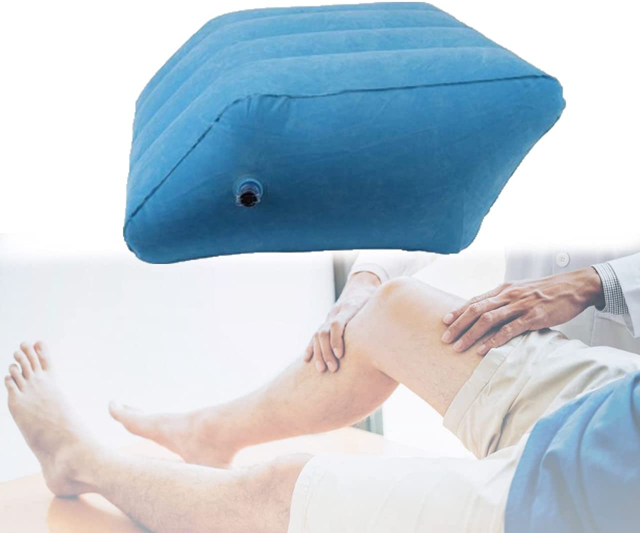 Inflatable Bed Wedge Pillow for Legs, PostSurgery Swelling Foot, Knee