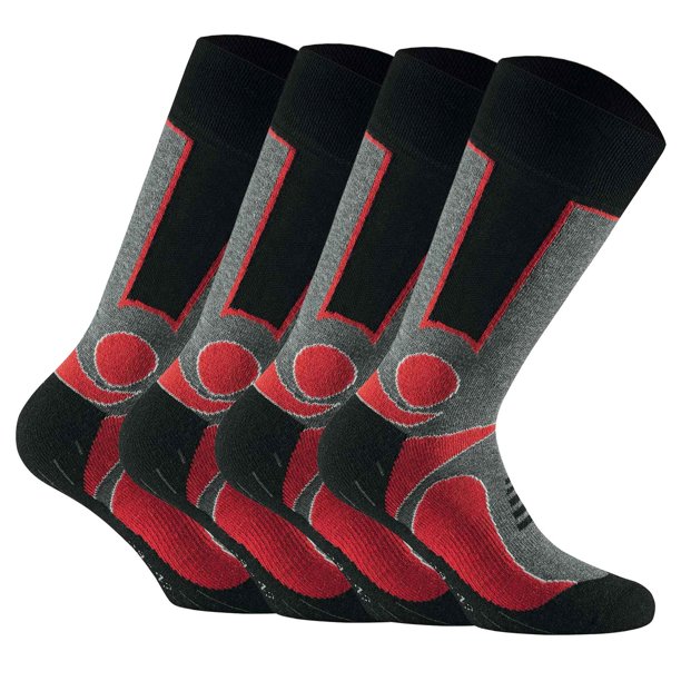 Rohner Basic Unisex Calcetines de trekking, paquete de 2 - Calcetines básicos para exteriores, calcetines deportivos Rojo 39-42