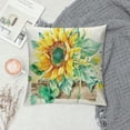 thumbnail image 2 of Watercolor Sunflower Throw Pillow Cover, Inch Leaves Summer Holiday Party Cushion Case for Sofa Couch Set of, 2 of 5
