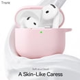 thumbnail image 2 of Funda TNSNK de silicona rosa para AirPods 4 con kit de limpieza 3 en 1, 2 of 7