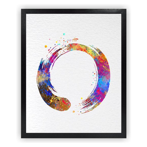 Dignovel Studios 8X10 Unframed Zen Circle Enso Symbol Buddhism Meditation Yoga Watercolor Art Print Wall Art Poster Giclee Wall Decor Home Wall Art N428