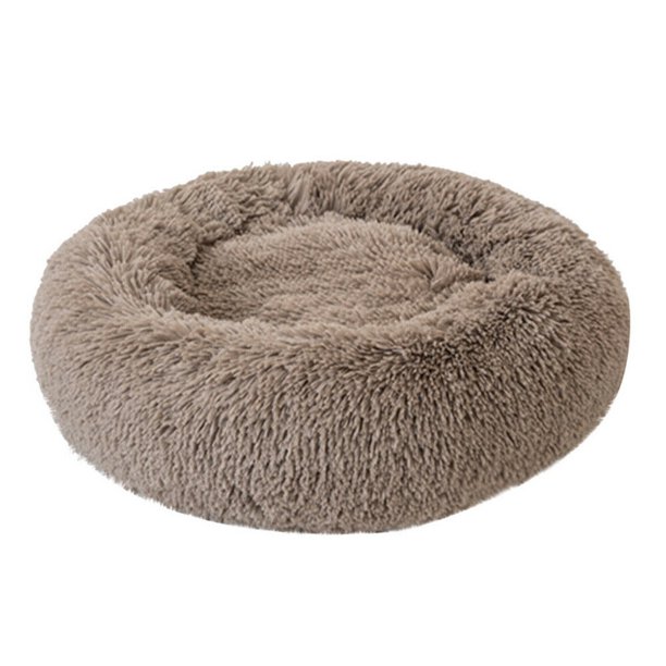 Round Plush Pet Bed for Dogs & Cats,Fluffy Soft Warm Calming Bed