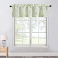 thumbnail image 2 of Flower Printed Valance for Living Room, 1 Panel Linen Textured Rod Pocket Window Treatment for Guest Room, 52 x 12 Inch Rustic Valance for Bedroom- Green Flower on Beige, 2 of 6