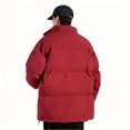 thumbnail image 4 of Ahdbta Men's Puffy Jackets Plus Size Winter Warm Padded Quilted Coats Zip Up Stand Collar Windproof Ouerwears with Pockets, 4 of 6