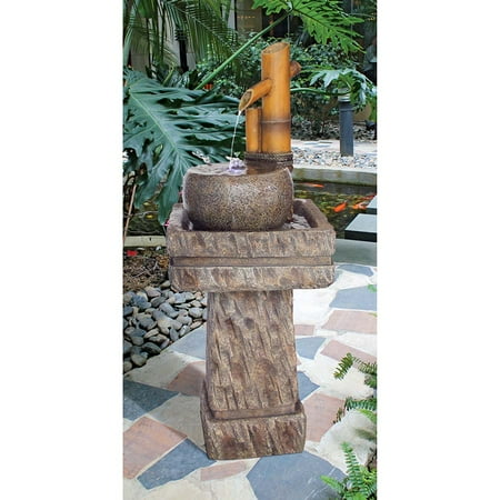 Bamboo Wellspring Pedestal Garden Fountain