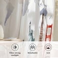 thumbnail image 6 of Gray Beige Map Semi Sheer Curtains Drapes for Living Room, Bedroom, French Doors Window 54 Inches Long, Funny Abstract Cloud Illustration Art Rod Pocket Chiffon Curtain Drapery Voile Draperies Panel, 6 of 8