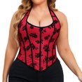 thumbnail image 1 of Playeras,Blusas y Tops,Ropa para Mujer Camiseta sin espalda Corsé para mujer Top Bustier Corset Top Tight Fitting Corset Tank Top Suspender Top Solid Short Fashion (Red, XXL), 1 of 7