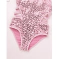 thumbnail image 6 of Sholeno Girls Sleeveless Gymnastucs Leotard Halter Sequins Ballet Dance One Piece Tank Tops Bodysuit Pink 6, 6 of 7
