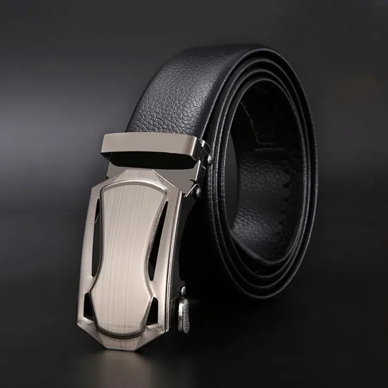 1pc Men's Fashionable New Business Wedding Automatic Buckle Pu