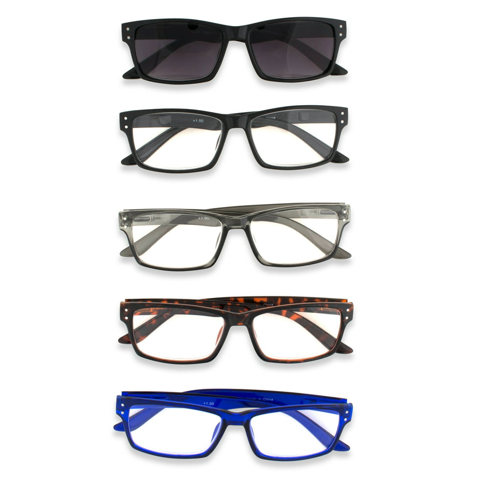 Inner Vision 5 Pack Reading Glasses Set For Men And Women 4 0 X