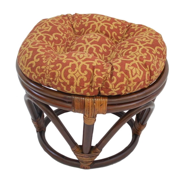Coussin Repose-Pieds Capitonné Rond en Polyester Filé de 18 Po