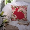 thumbnail image 3 of Rabbit Shabby Chic Pink Roses Fabric Decorative Pillow, 3 of 4