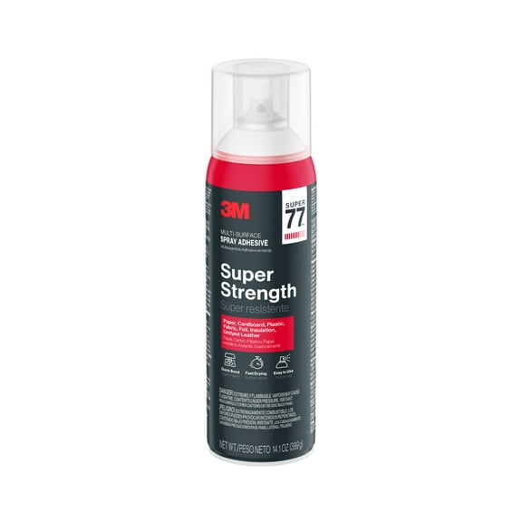3M Super 77 Multi-Surface Spray Adhesive, Glue, Fabrics, Crafts, 14.1 oz