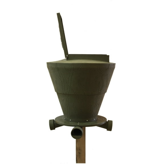 Banks Outdoors Feedbank 600 Gravity Deer Feeder, 600 lbs Capacity, Single Post Design