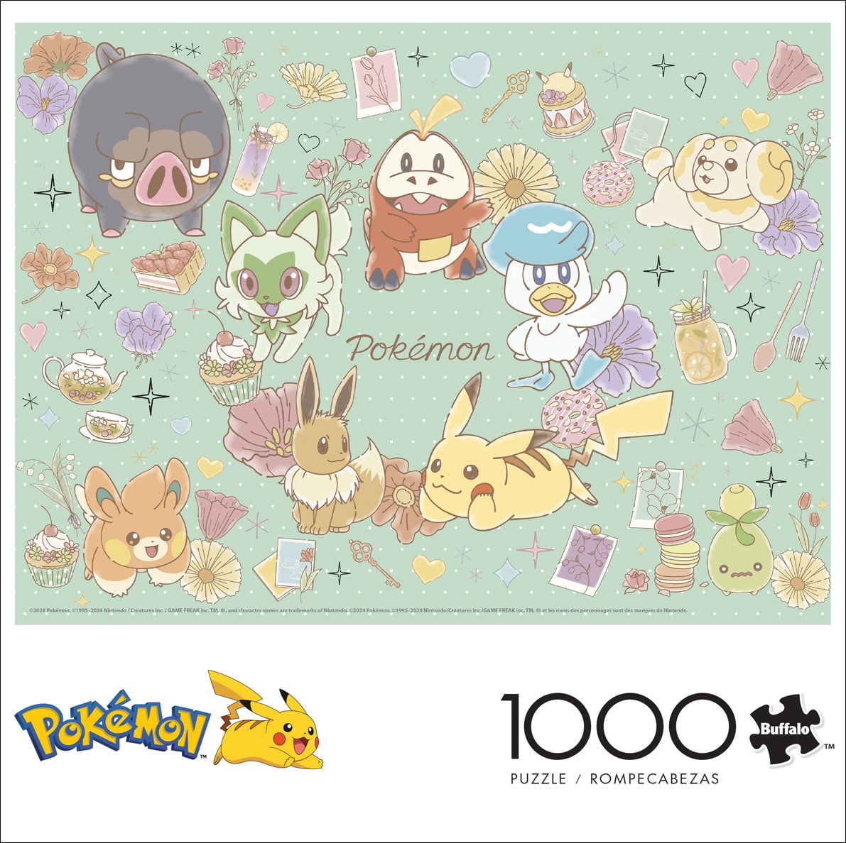 Buffalo Games Pokemon Flower Cafe 1000-Piece 26.75 x 19.75-inch Interlocking Jigsaw Puzzle for Adults Ages 14+