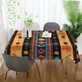 thumbnail image 3 of Yayeee Tablecloths 60" x 60" Rectangle Wrinkle Resistant Party Table Cover, Orange Geometric, 3 of 8