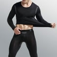 thumbnail image 4 of dzxyzu Long Johns Underwear for Men Solid Casual Base Layers Set Round Neck Ice Silk Mesh Breathable Keep Warm Underwear Suit -Black, 4 of 4