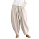 thumbnail image 1 of Ladies Cotton Linen Harem Wide Leg Pants Casual Vintage Pants Apricot 4XL, 1 of 3
