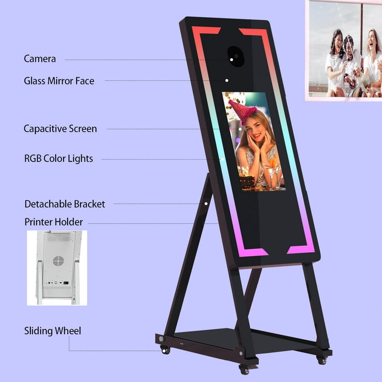 Magic Mirror 65-inch Photo Booth with Social Media Sharing and