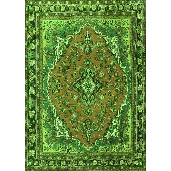Ahgly Company Indoor Rectangle Persian Green Traditional Area Rugs, 5' x 7'