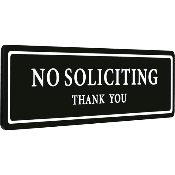 XIBUFE 2026 New No Soliciting Sign for House,Strong Self-Adhesive No Soliciting Signs for Home,9” X 3”,For Front Door,Office,Apartment,Gate,Porch