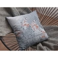 thumbnail image 4 of Coussin en Daim Double Face Peint, à Fermeture Éclair, Gris sur Bleu Muet, 4 of 5
