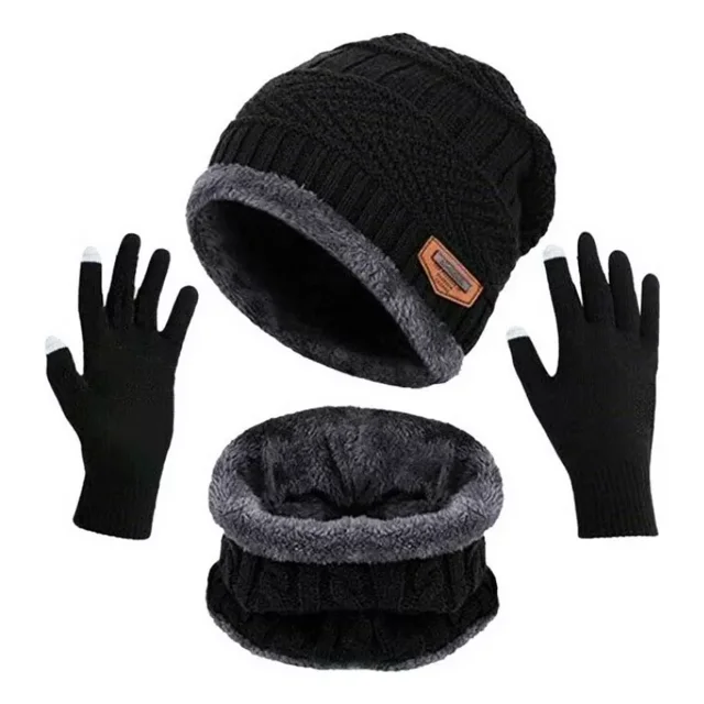 Bufanda, Gorro Y Guantes Tejidos Térmicos, 4 Uds.