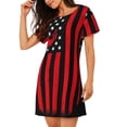 thumbnail image 2 of Disketp Nautical American Flag para Camisón Corto de Manga Corta para Mujeres, Camisón Cómodo con Escote Redondo, Bonito y Confortable, 2 of 6