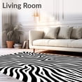 thumbnail image 2 of ODIKA 4'x6' Machine Washable Non-Slip Area Rug, African Plains Abstract Banded Print High Traffic Rug, Black, 592626, 2 of 7