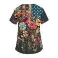 thumbnail image 6 of KDDYLITQ 250th Anniversary Tshirt for Women July 4th 250 Years Birthday V Neck Tees Independence Usa Star Stripes 4th July T-Shirts Usa Flag Trendy Short Sleeve Blouses Dark Blue XL, 6 of 7